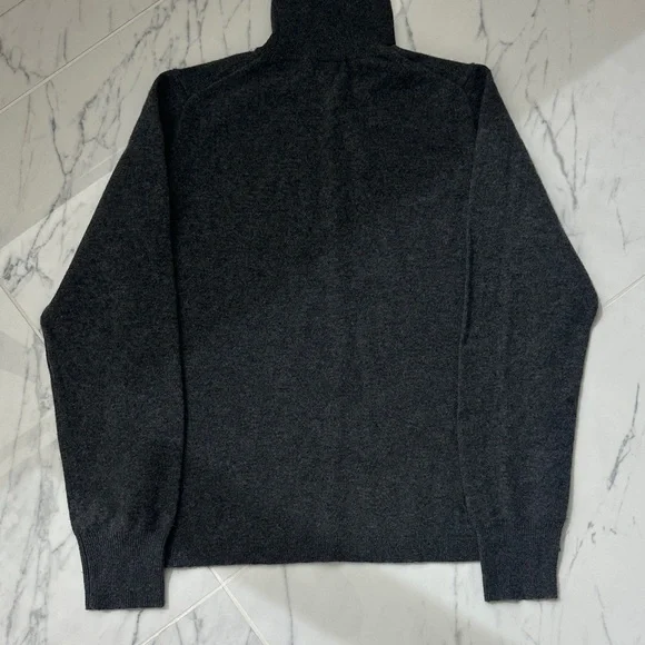 J Crew 100% Cashmere Turtleneck Sweater sz L Dark Grey - Picture 8 of 12